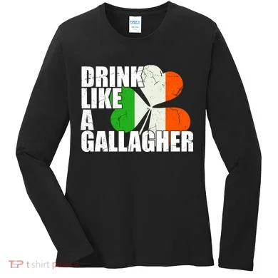 Drink Like A Gallagher Irish Clover Women's Long Sleeve Shirt
