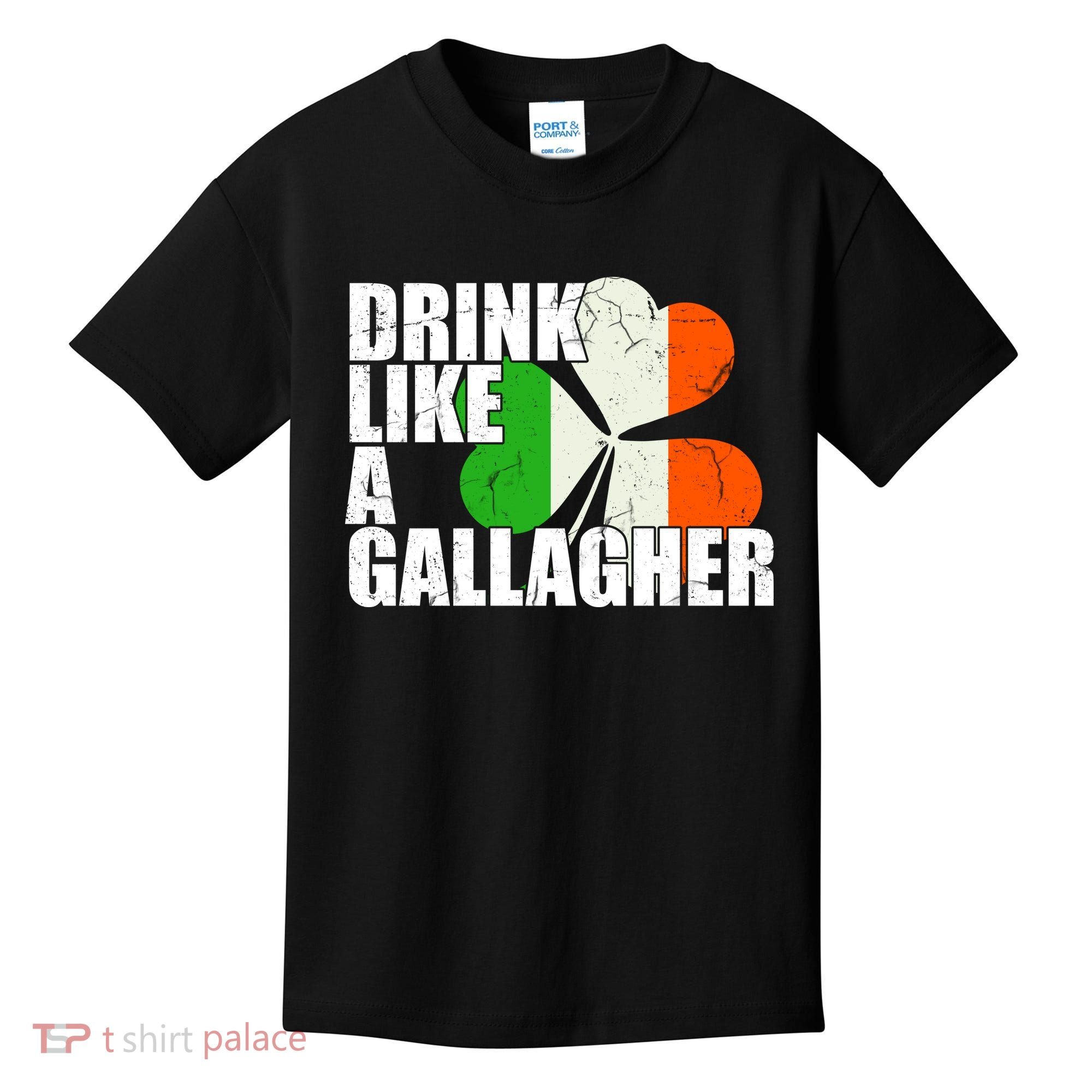 Drink Like A Gallagher Irish Clover Kids T-Shirt