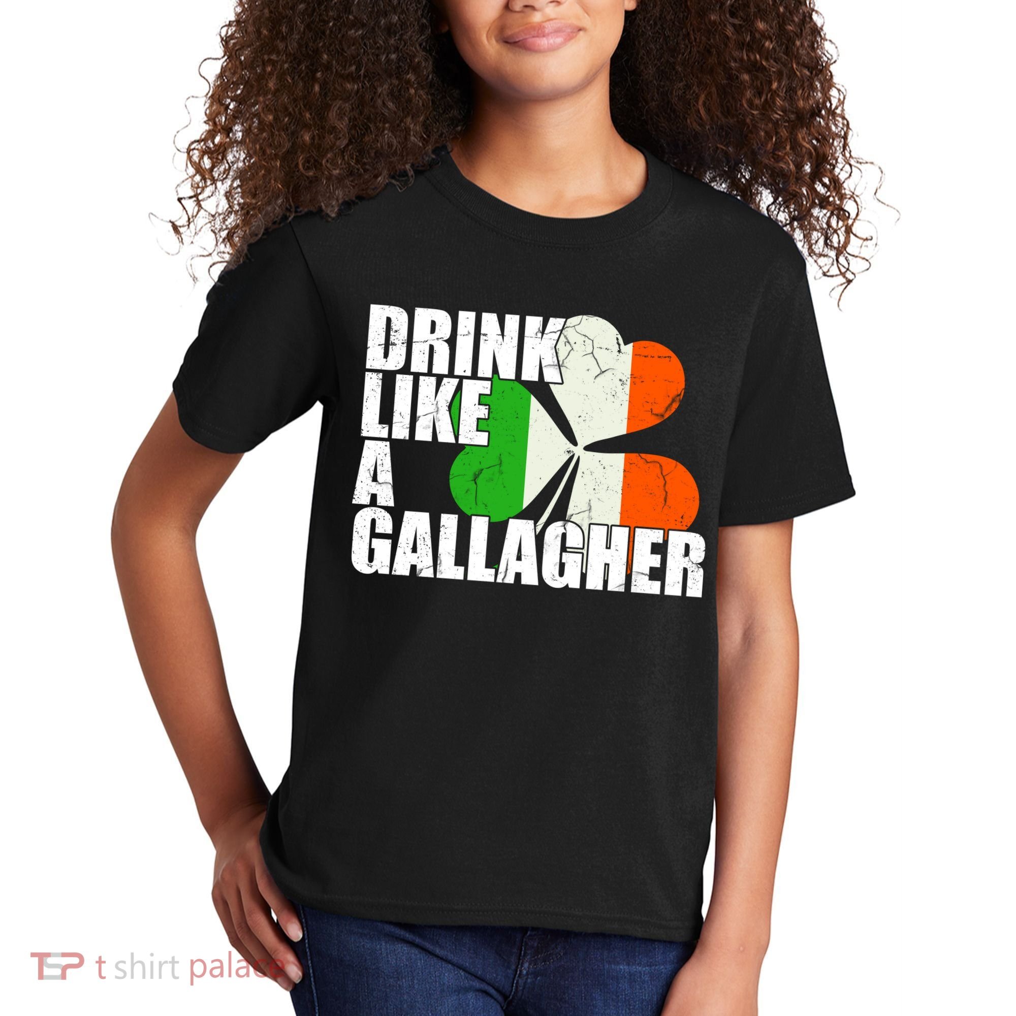 Drink Like A Gallagher Irish Clover Kids T-Shirt