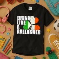 Drink Like A Gallagher Irish Clover Kids T-Shirt thumb 3
