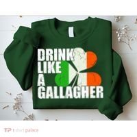 Drink Like A Gallagher Irish Clover Sweatshirt thumb 2