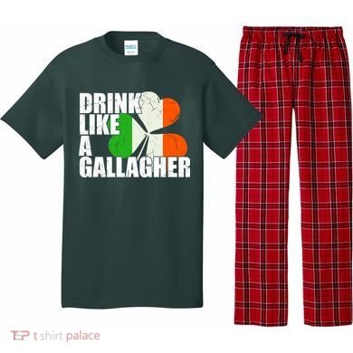 Drink Like A Gallagher Irish Clover Pajama Set