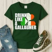 Drink Like A Gallagher Irish Clover Women's T-Shirt thumb 3