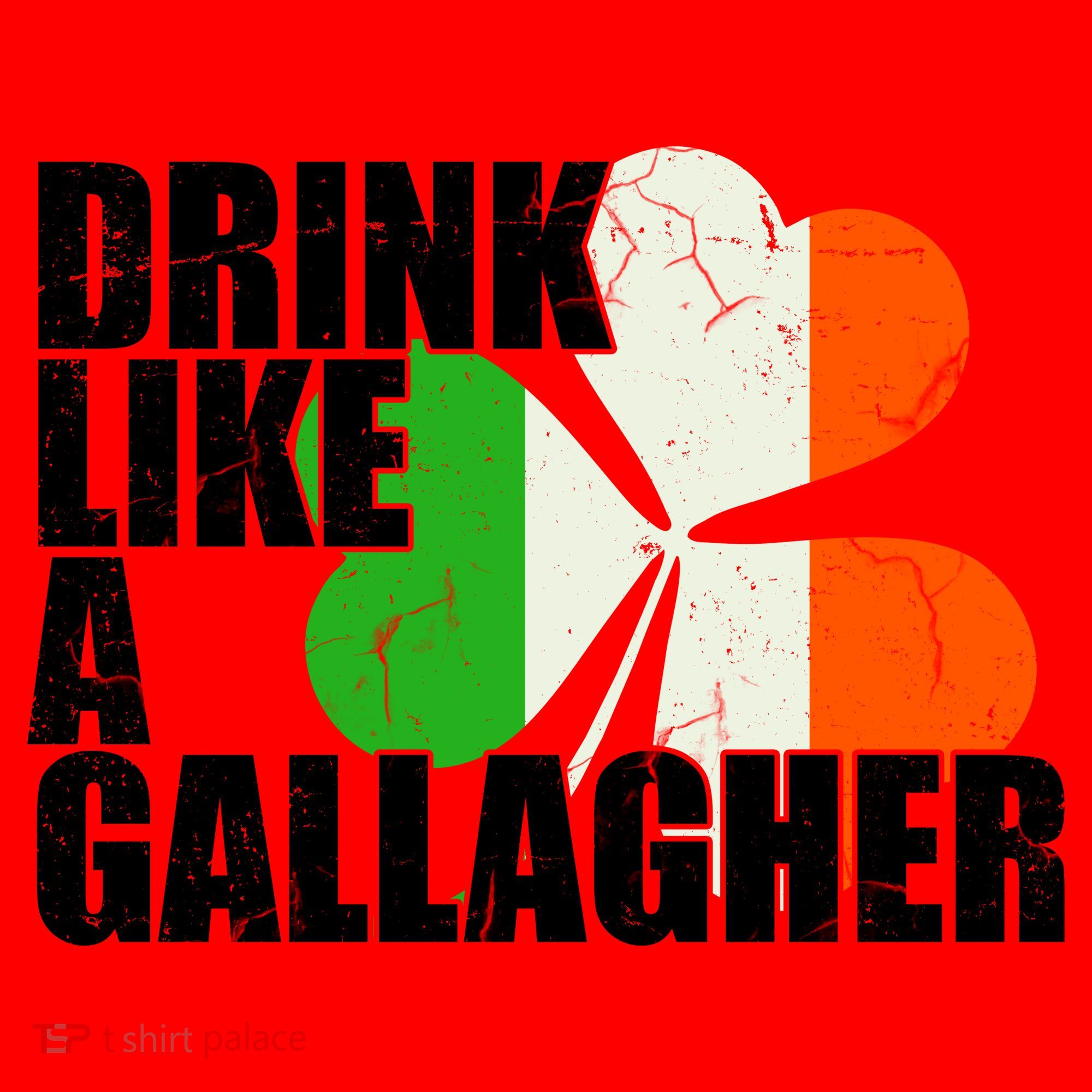 Drink Like A Gallagher Irish Clover Santa Hat