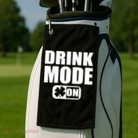 Drink Mode On Funny St. Patrick's Day Golf Towel thumb 2