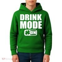 Drink Mode On Funny St. Patrick's Day Kids Hoodie thumb 4