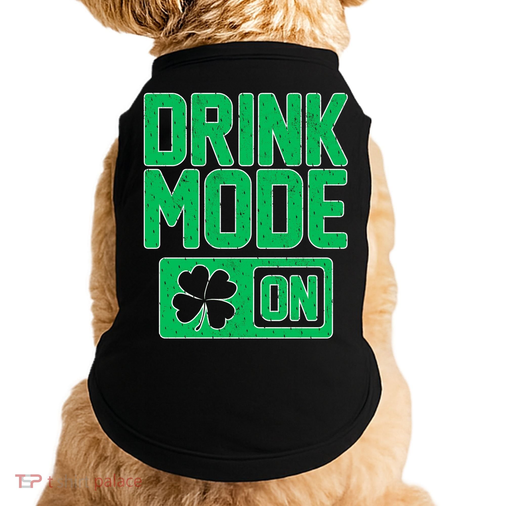 Drink Mode On Irish Clover Doggie Tank