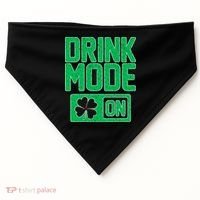 Drink Mode On Irish Clover USA-Made Doggie Bandana thumb 0