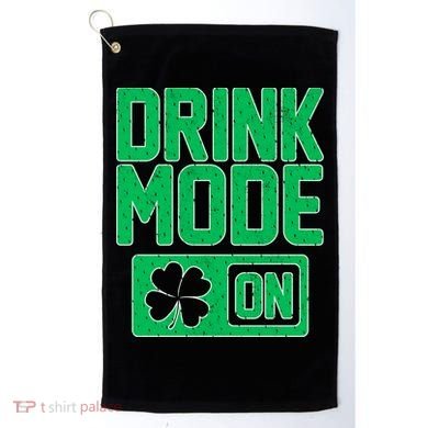 Drink Mode On Irish Clover Golf Towel