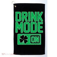 Drink Mode On Irish Clover Golf Towel thumb 0