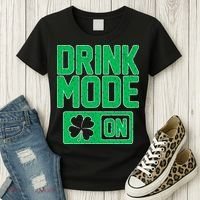 Drink Mode On Irish Clover Women's T-Shirt thumb 3