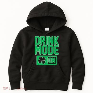 Drink Mode On Irish Clover Kids Hoodie