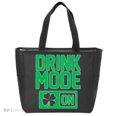 Drink Mode On Irish Clover Tote Bag