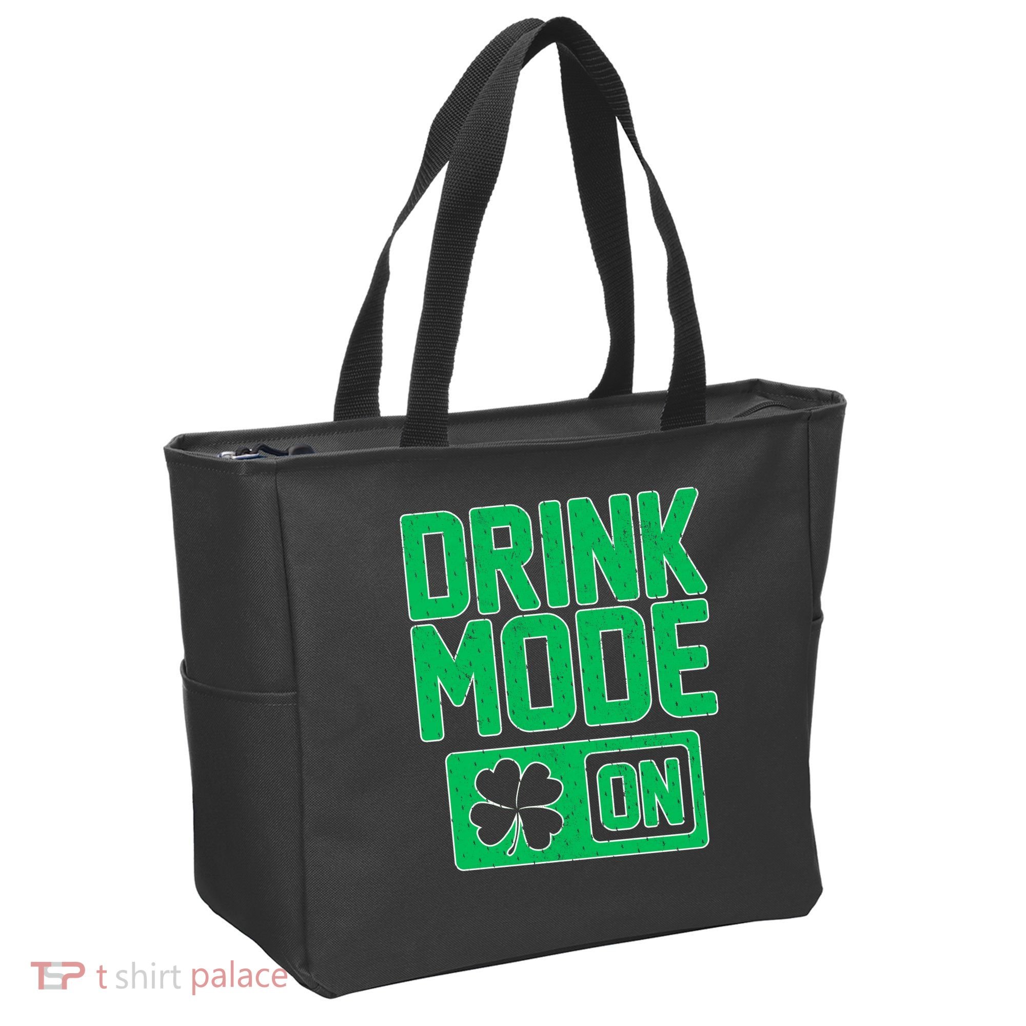 Drink Mode On Irish Clover Tote Bag
