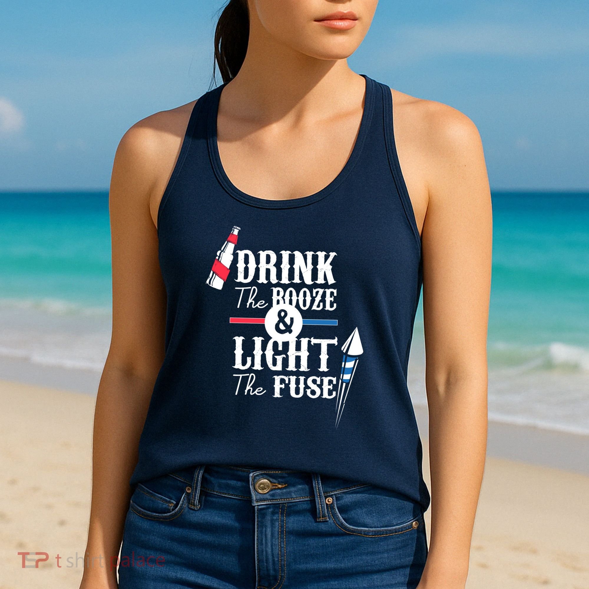Drink The Booze Light The Fuse Women's Tank Top