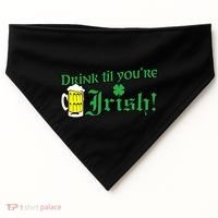Drink Til' Your Irish Beer Pitcher St. Patrick's Day USA-Made Doggie Bandana thumb 0
