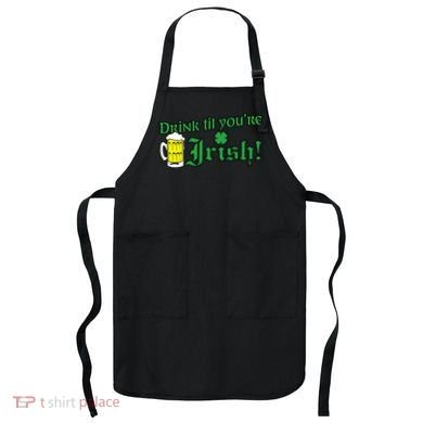 Drink Til' Your Irish Beer Pitcher St. Patrick's Day Apron