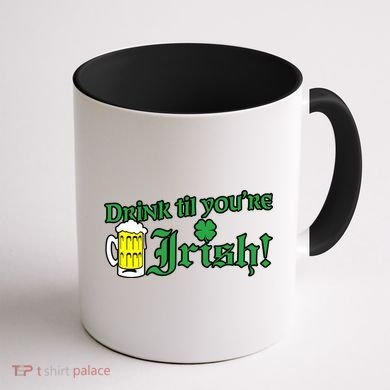 Drink Til' Your Irish Beer Pitcher St. Patrick's Day Coffee Mug back