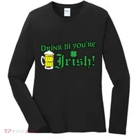 Drink Til' Your Irish Beer Pitcher St. Patrick's Day Women's Long Sleeve Shirt thumb 0