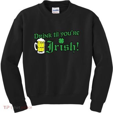 Drink Til' Your Irish Beer Pitcher St. Patrick's Day Kids Sweatshirt