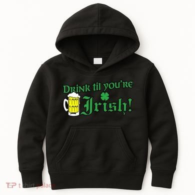 Drink Til' Your Irish Beer Pitcher St. Patrick's Day Kids Hoodie