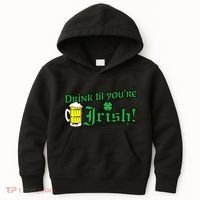Drink Til' Your Irish Beer Pitcher St. Patrick's Day Kids Hoodie thumb 0