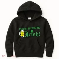 Drink Til' Your Irish Beer Pitcher St. Patrick's Day Kids Hoodie thumb 0