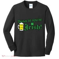 Drink Til' Your Irish Beer Pitcher St. Patrick's Day Kids Long Sleeve Shirt thumb 0