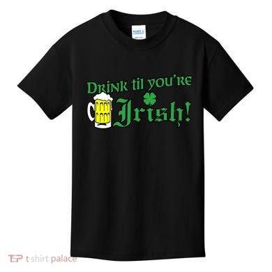 Drink Til' Your Irish Beer Pitcher St. Patrick's Day Kids T-Shirt