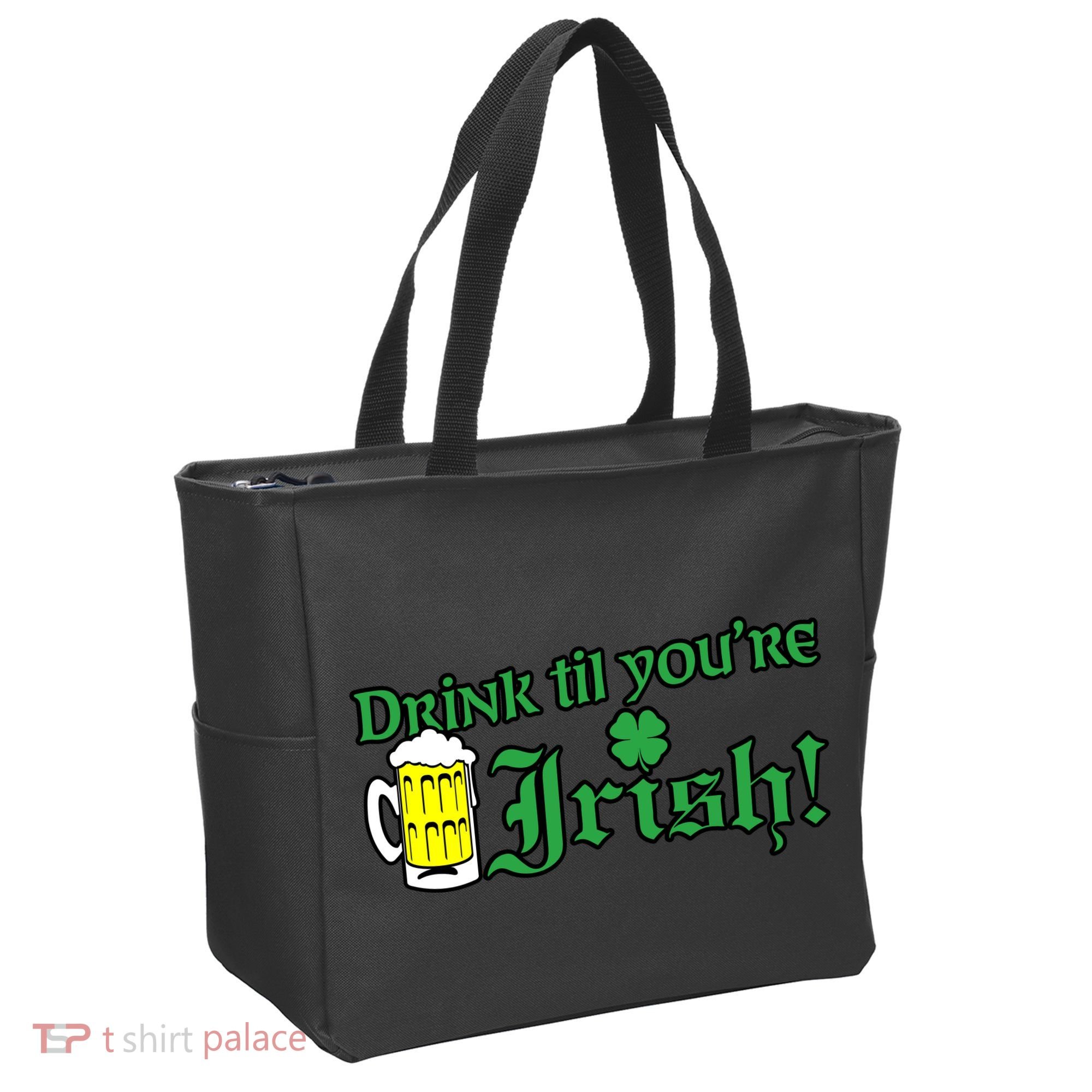 Drink Til' Your Irish Beer Pitcher St. Patrick's Day Tote Bag