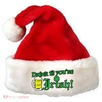 Drink Til' Your Irish Beer Pitcher St. Patrick's Day Santa Hat thumb 0