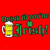 Drink Til' Your Irish Beer Pitcher St. Patrick's Day Santa Hat thumb 1