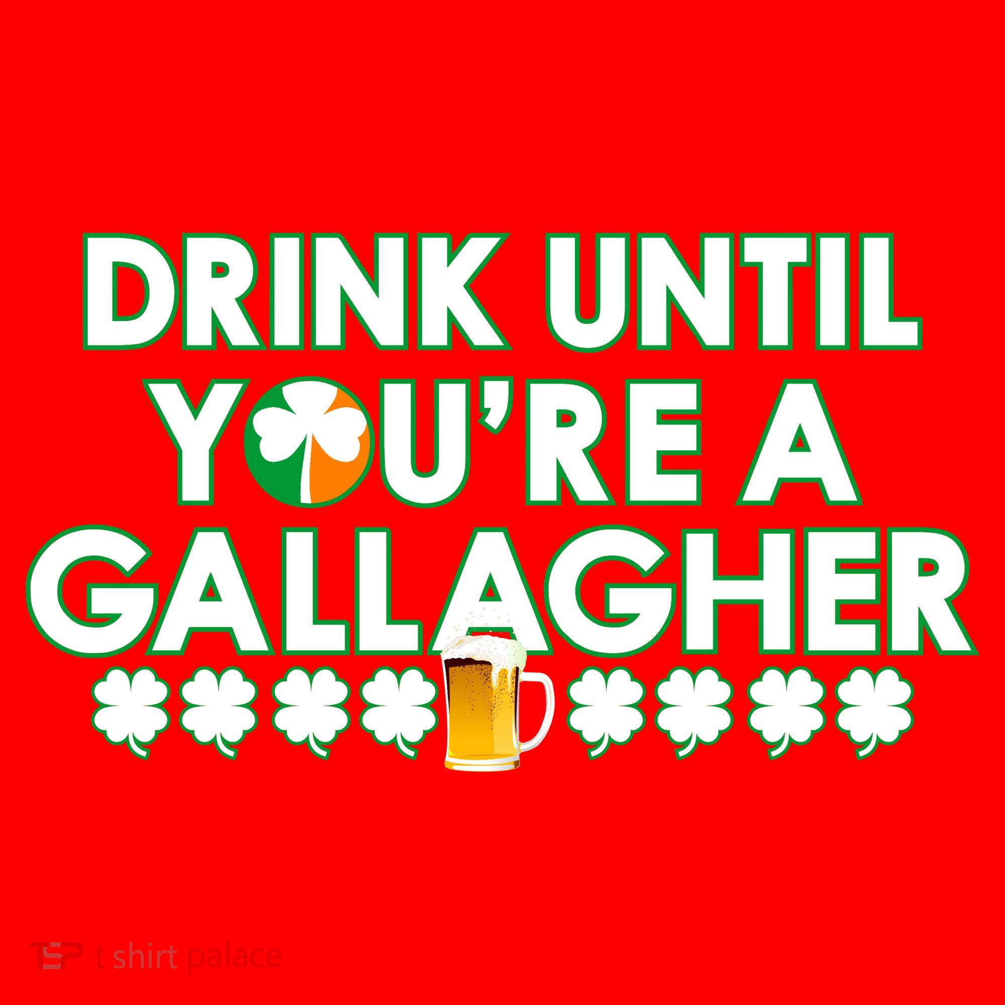Drink Until You Are A Gallagher Funny St. Patrick's Day Santa Hat