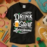 Drink Until You Start Seeing Leprechauns Kids T-Shirt thumb 3