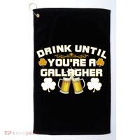 Drink Until You're a Gallagher Funny St. Patrick's Day Drinking Golf Towel thumb 0