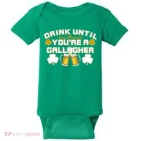 Drink Until You're a Gallagher Funny St. Patrick's Day Drinking Baby Bodysuit thumb 0