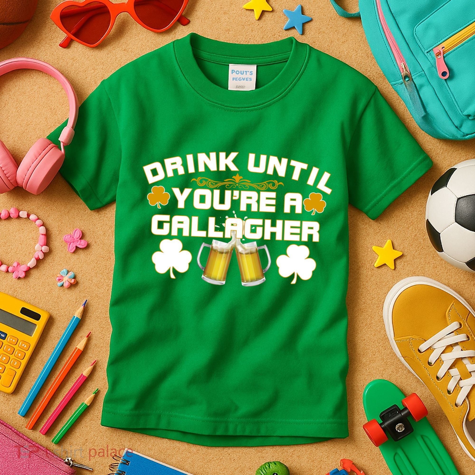 Drink Until You're a Gallagher Funny St. Patrick's Day Drinking Kids T-Shirt