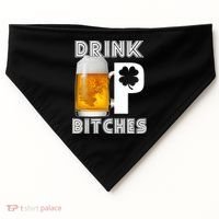 Drink Up Bitches Funny St. Patrick's Day Beer Drinking USA-Made Doggie Bandana thumb 0