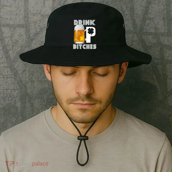 Drink Up Bitches Funny St. Patrick's Day Beer Drinking Bucket Hat