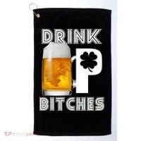 Drink Up Bitches Funny St. Patrick's Day Beer Drinking Golf Towel thumb 0