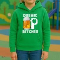 Drink Up Bitches Funny St. Patrick's Day Beer Drinking Kids Hoodie thumb 3