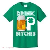Drink Up Bitches Funny St. Patrick's Day Beer Drinking Kids T-Shirt thumb 0