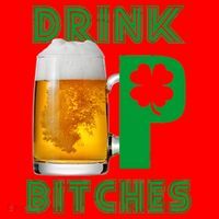 Drink Up Bitches Funny St. Patrick's Day Beer Drinking Santa Hat thumb 1