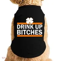 Drink Up Bitches Irish Clover Doggie Tank thumb 0