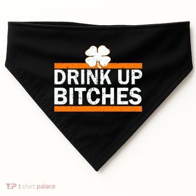 Drink Up Bitches Irish Clover USA-Made Doggie Bandana