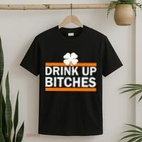 Drink Up Bitches Irish Clover T-Shirt thumb 2