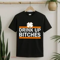 Drink Up Bitches Irish Clover T-Shirt thumb 2