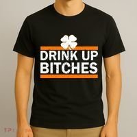 Drink Up Bitches Irish Clover T-Shirt thumb 3