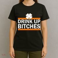 Drink Up Bitches Irish Clover T-Shirt thumb 4