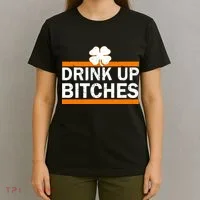 Drink Up Bitches Irish Clover T-Shirt thumb 4